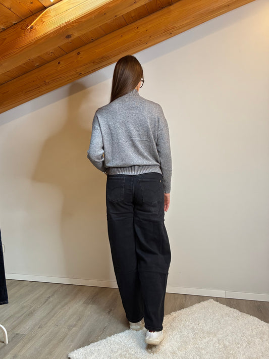 Maglione collo alto grigio