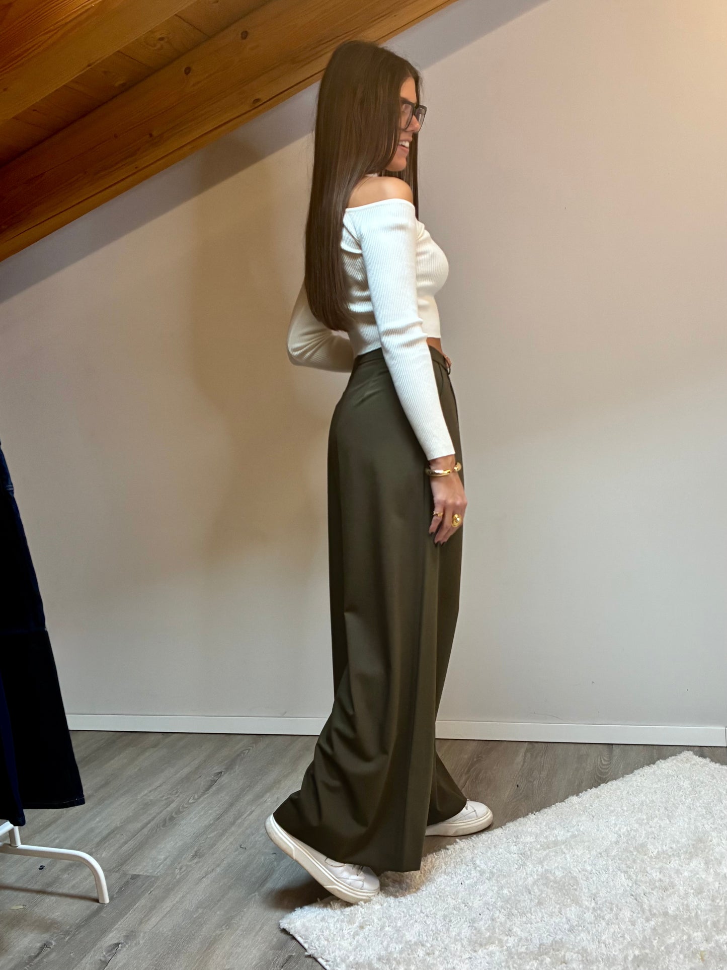 Pantalone sartoriale oliva