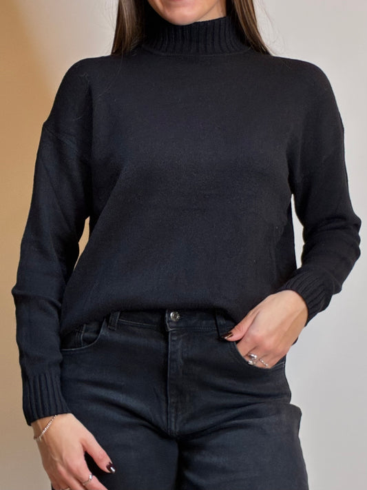 Maglione collo alto nero