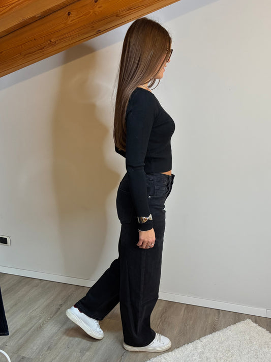 Jeans barrel nero
