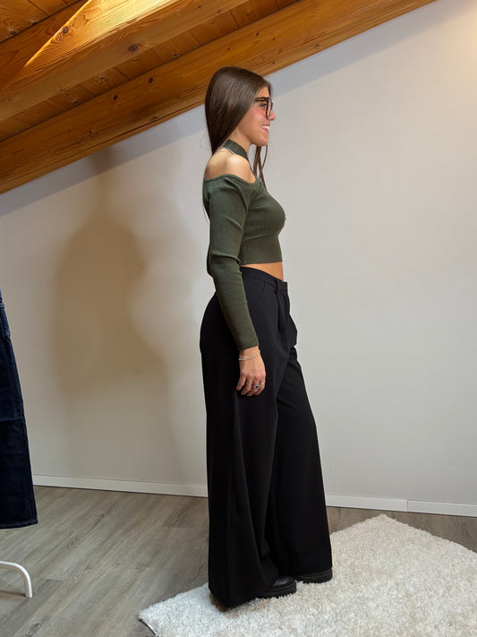 Pullover cut-out militare