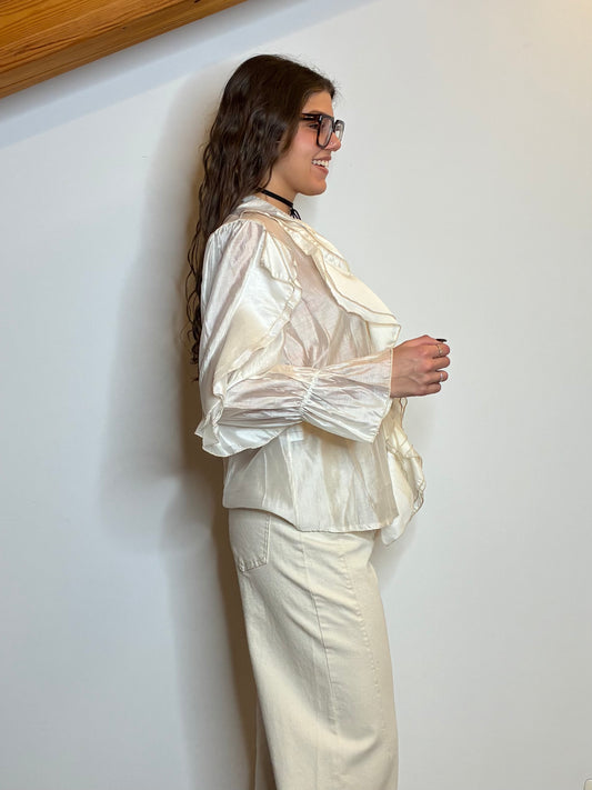 Camicia rouches burro