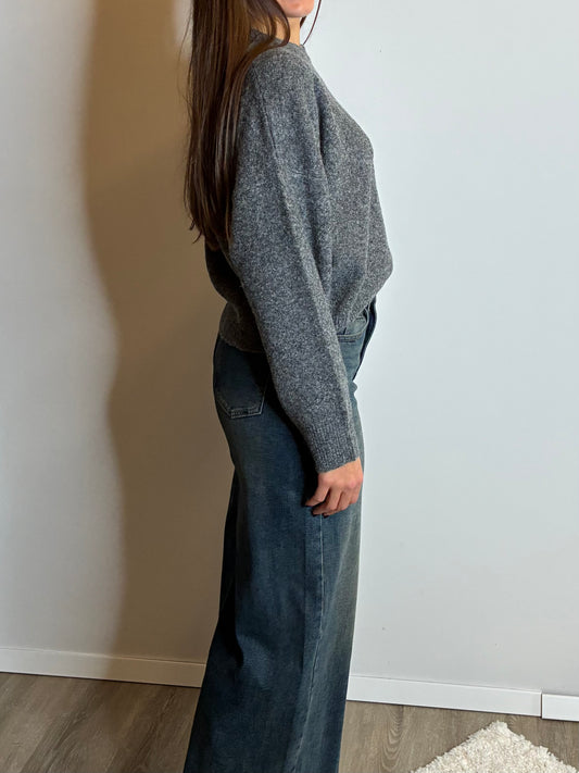 Pullover soft modal e lana grigio