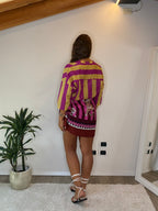 Camicia a righe giallo-ciclamino