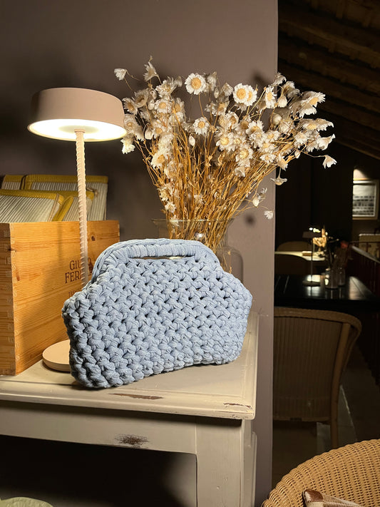 CLUTCH LUREX AZZURRA