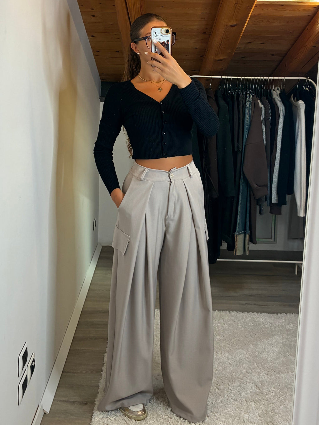 Cardigan crop nero
