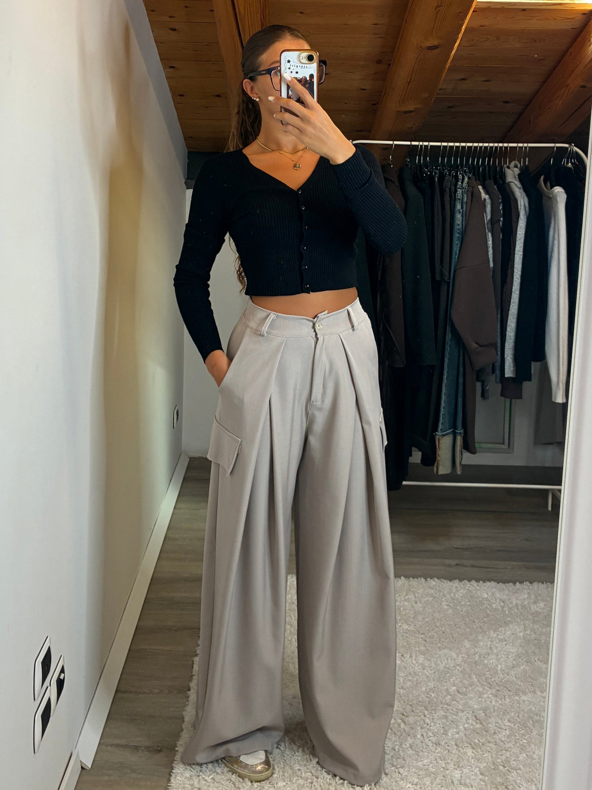 Cardigan crop nero