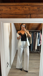 Completo smanicato gessato bianco