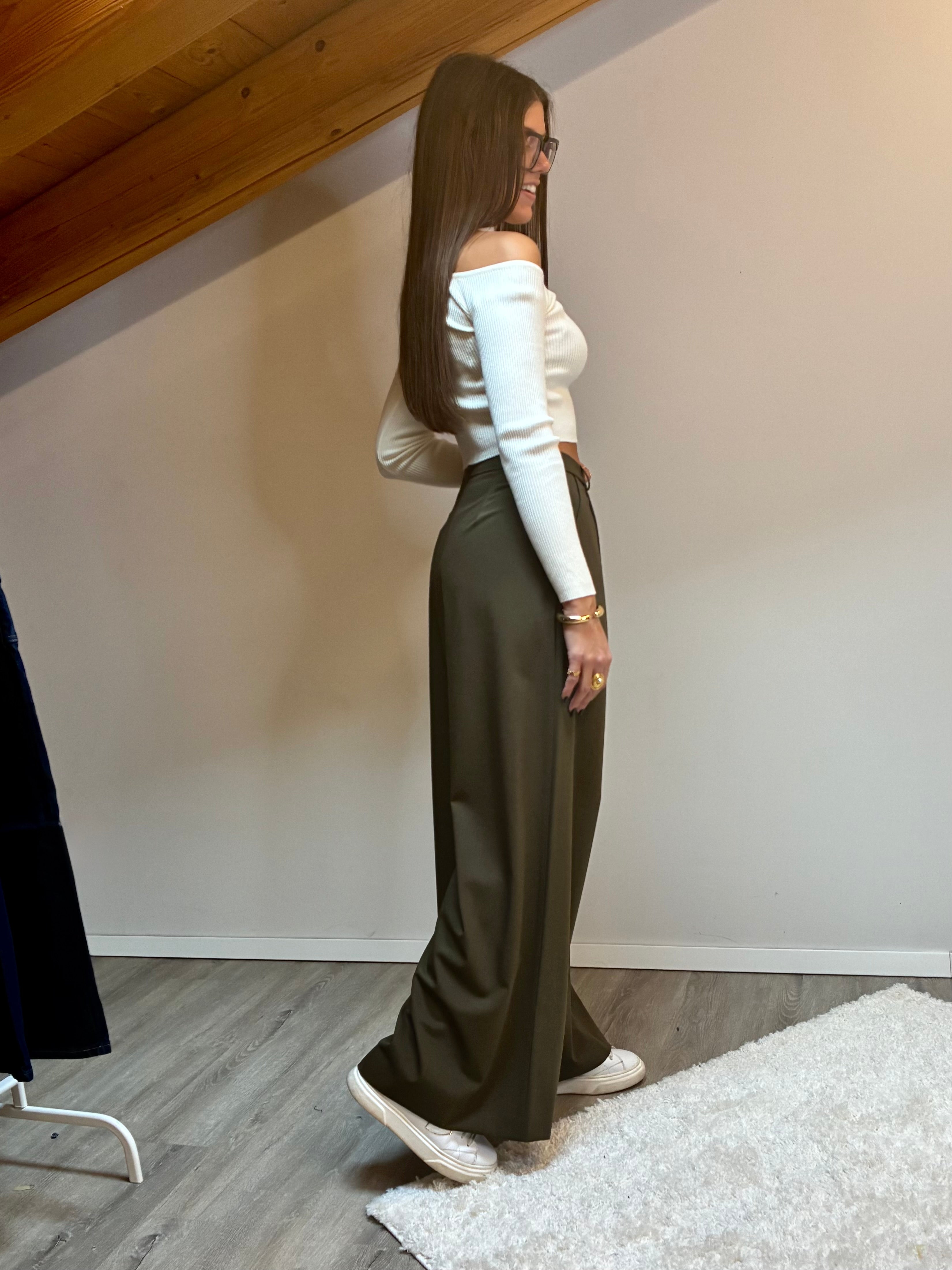 Pantalone sartoriale oliva