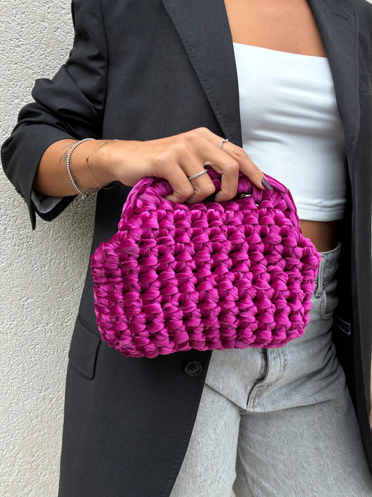 CLUTCH VELVET MAGENTA