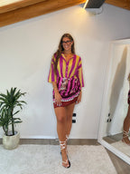 Camicia a righe giallo-ciclamino