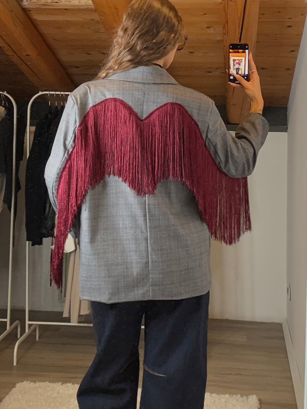 Blazer frange burgundy