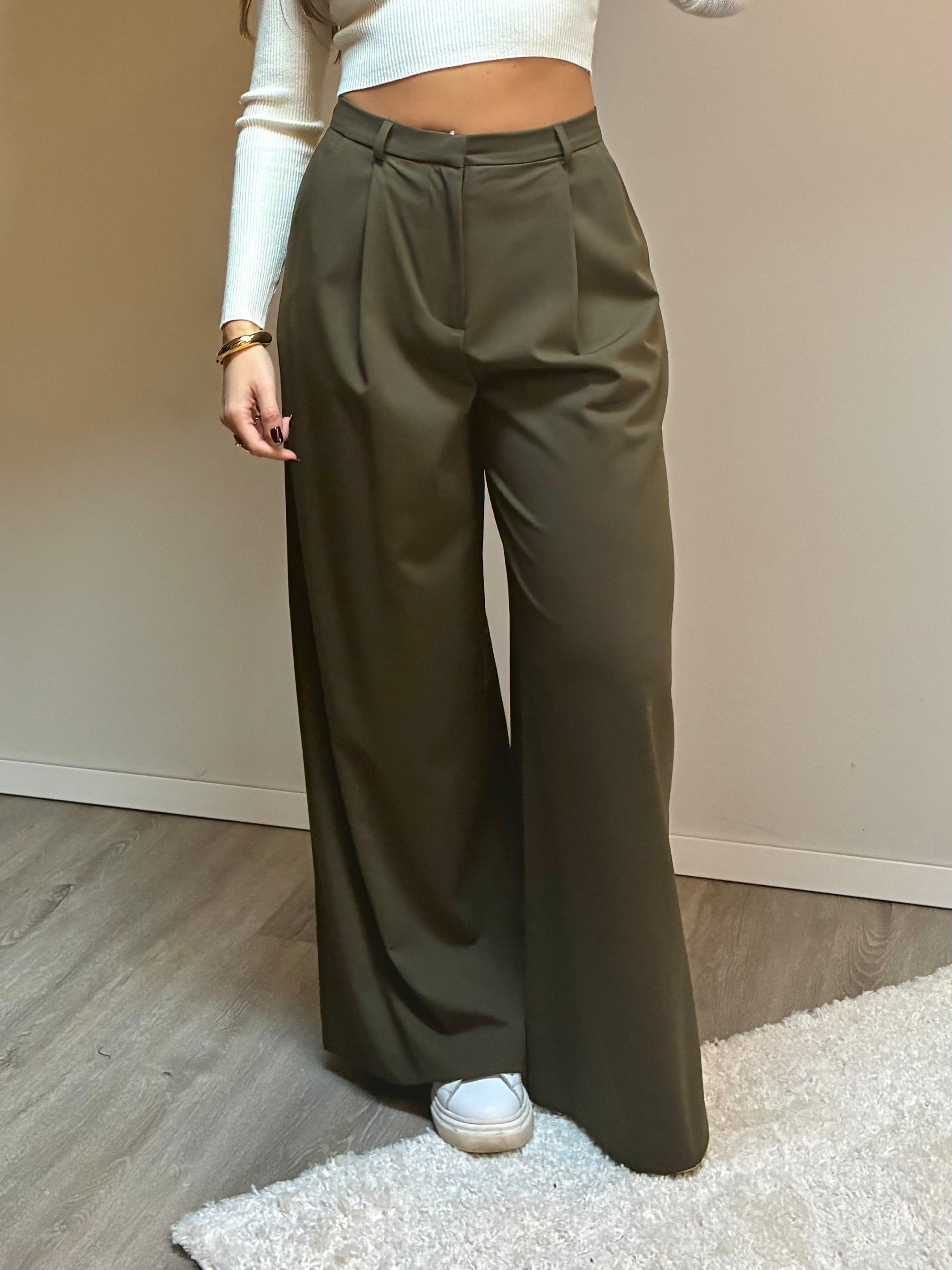 Pantalone sartoriale oliva