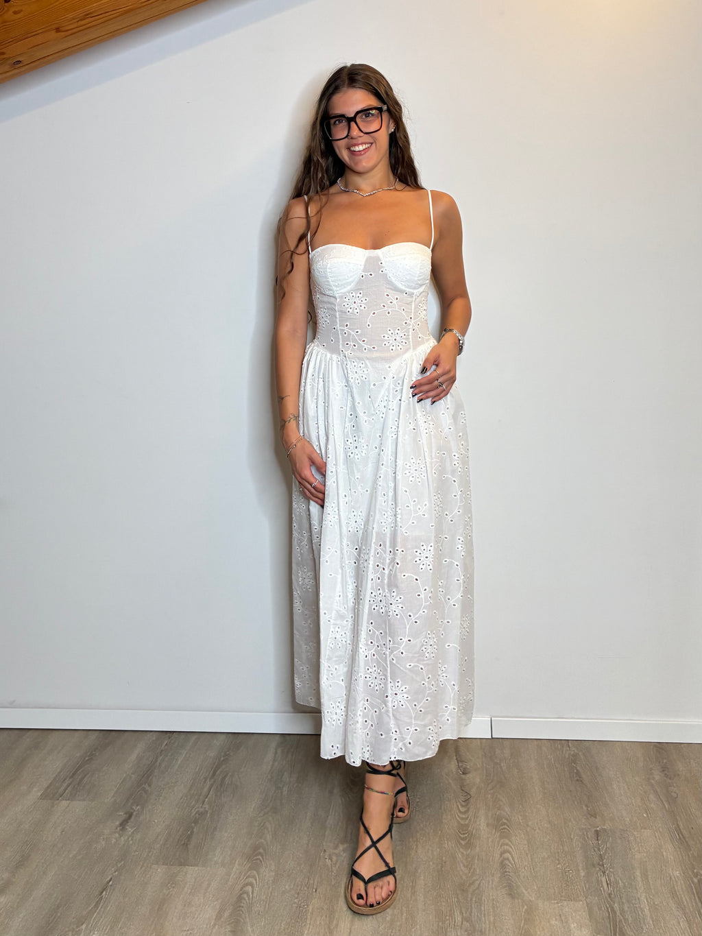 Vestito lungo sangallo