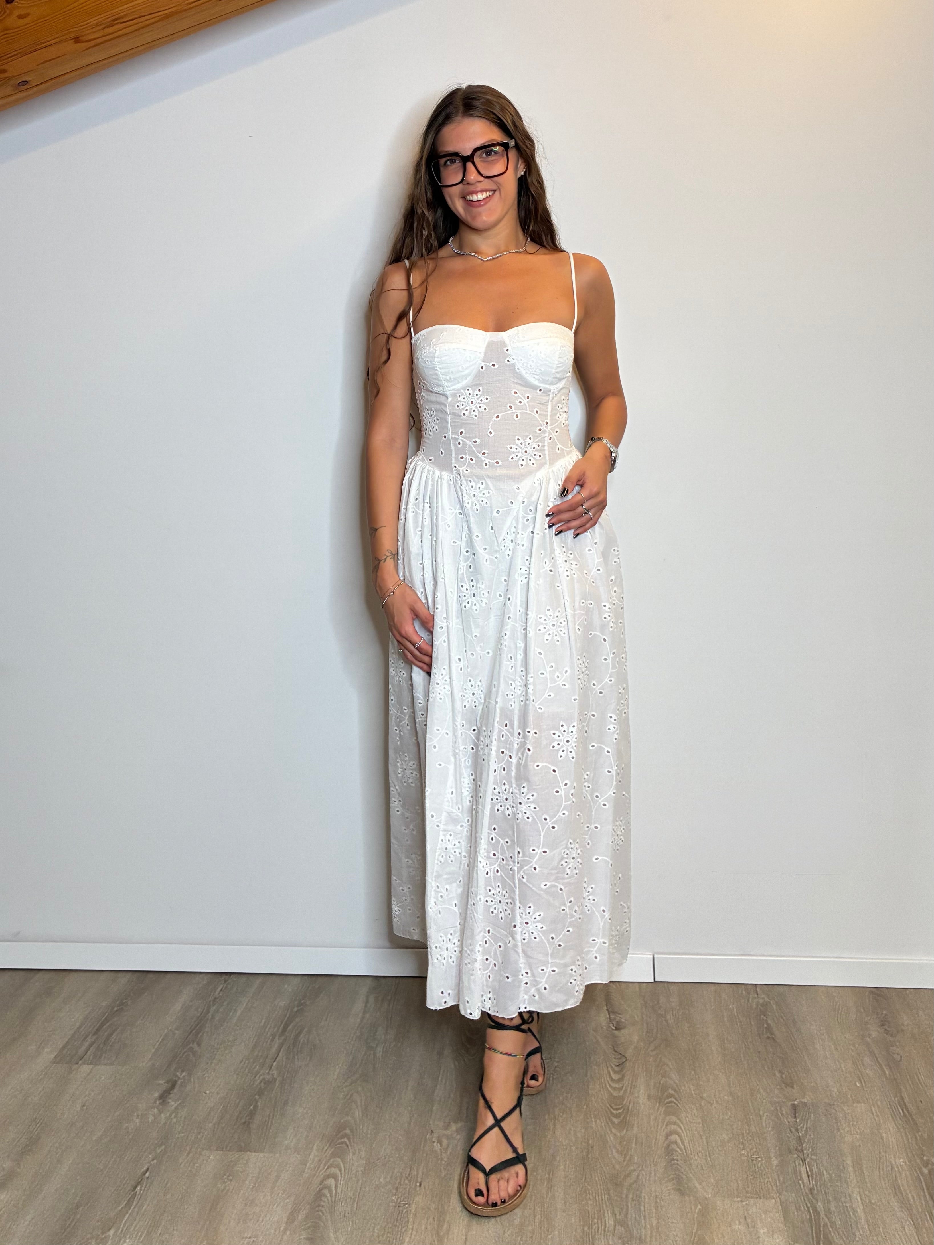 Vestito lungo sangallo