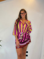 Camicia a righe giallo-ciclamino