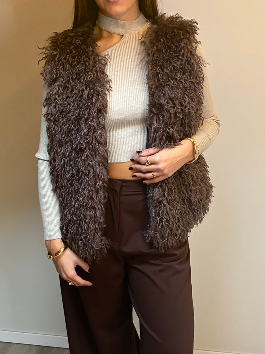 Gilet eco-pelliccia mongolia