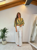 Camicia a righe militare-olio