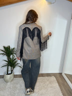 Blazer frange nere