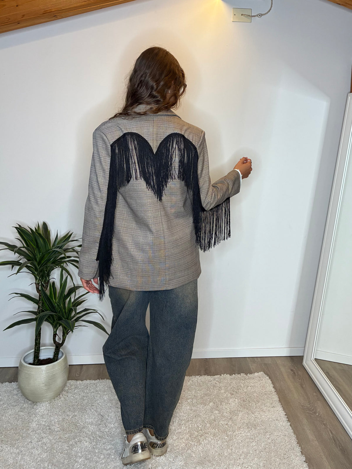 Blazer frange nere