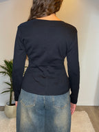 T-shirt flared nera
