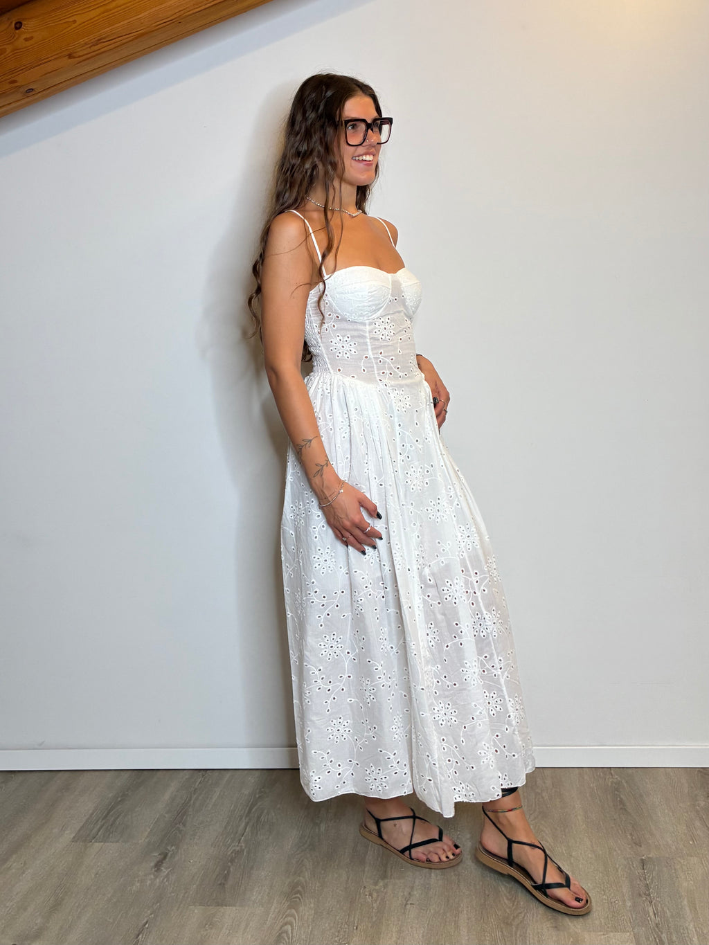 Vestito lungo sangallo