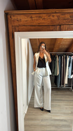 Completo smanicato gessato bianco