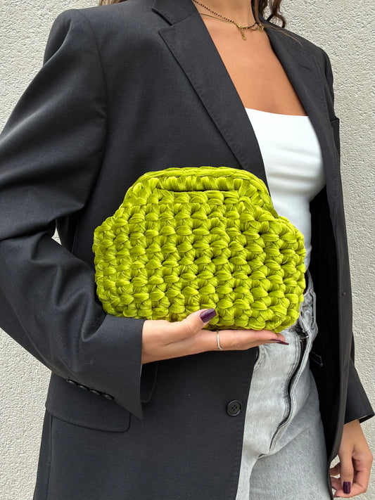 CLUTCH VELVET LIME