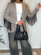 Blazer frange nere