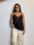 Canotta satin e pizzo