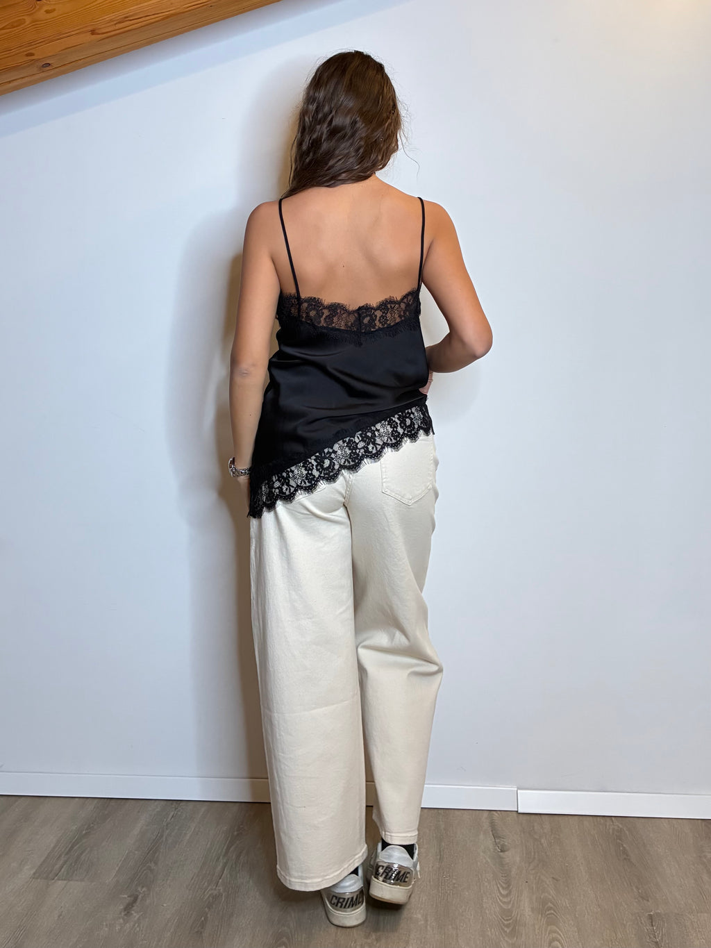 Canotta satin e pizzo