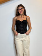 Corsetto bustier pizzo nero