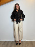 Camicia rouches nera