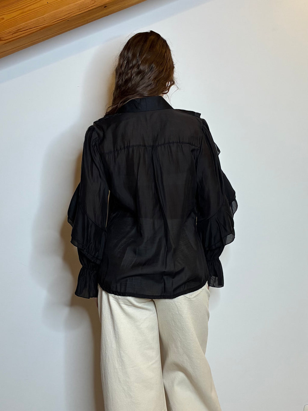 Camicia rouches nera