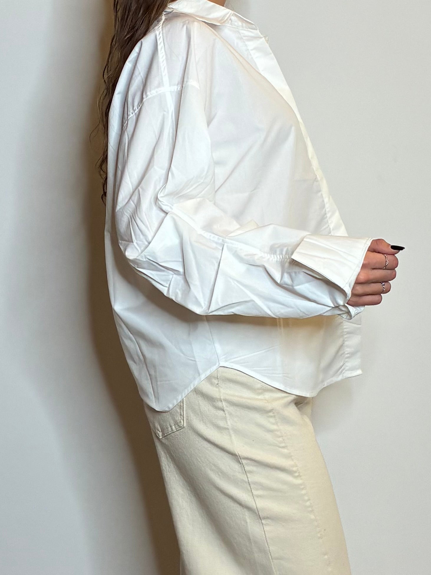 Camicia bianca manica pizzicata