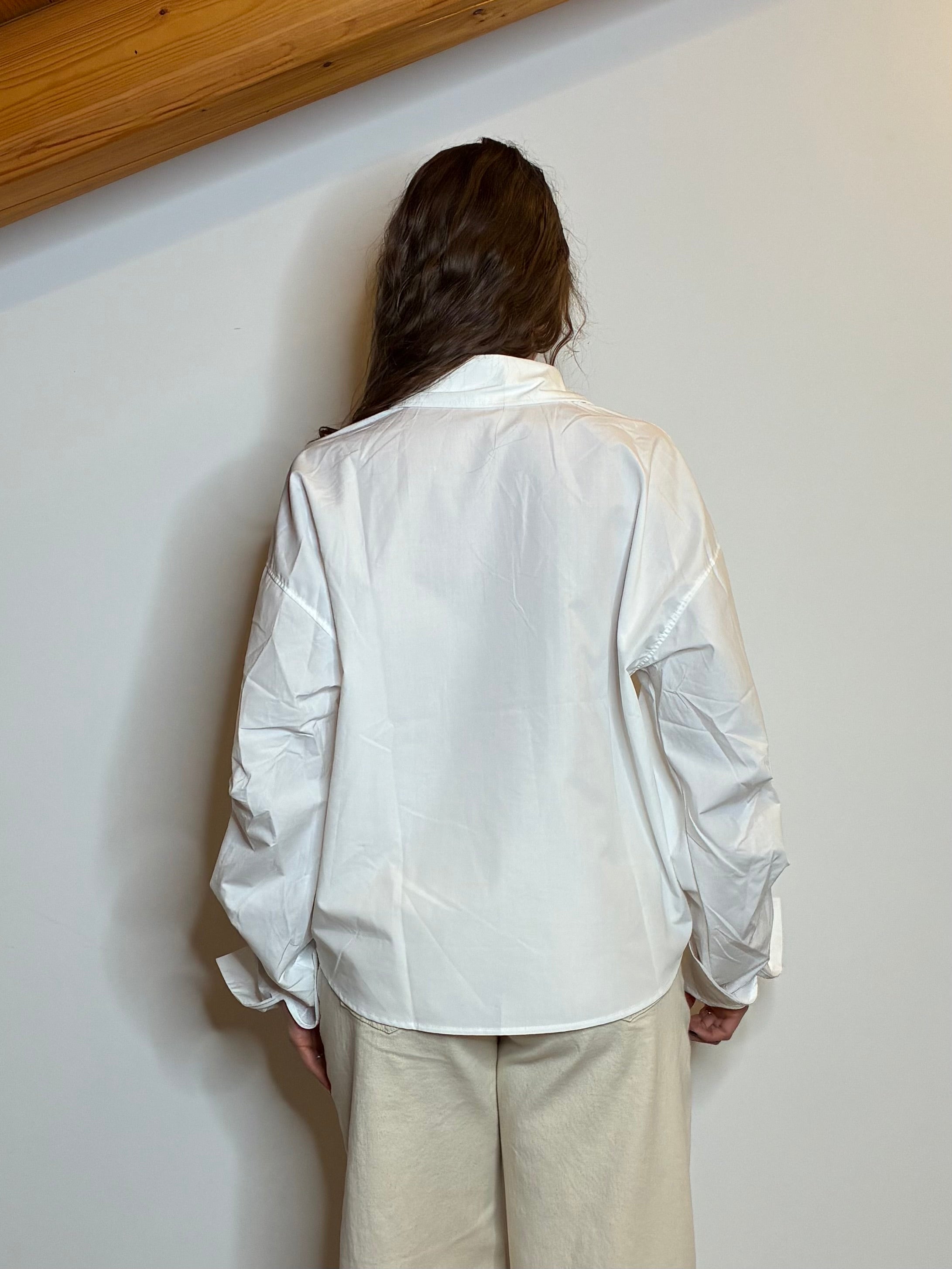 Camicia bianca manica pizzicata