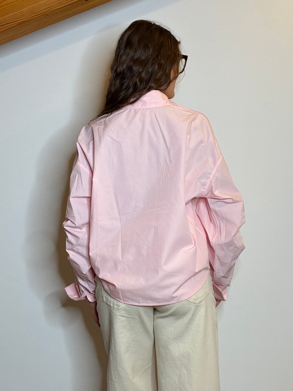 Camicia rosa manica pizzicata