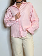 Camicia rosa manica pizzicata