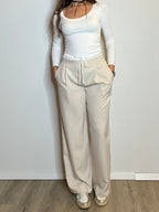Pantalone nocciola gamba dritta