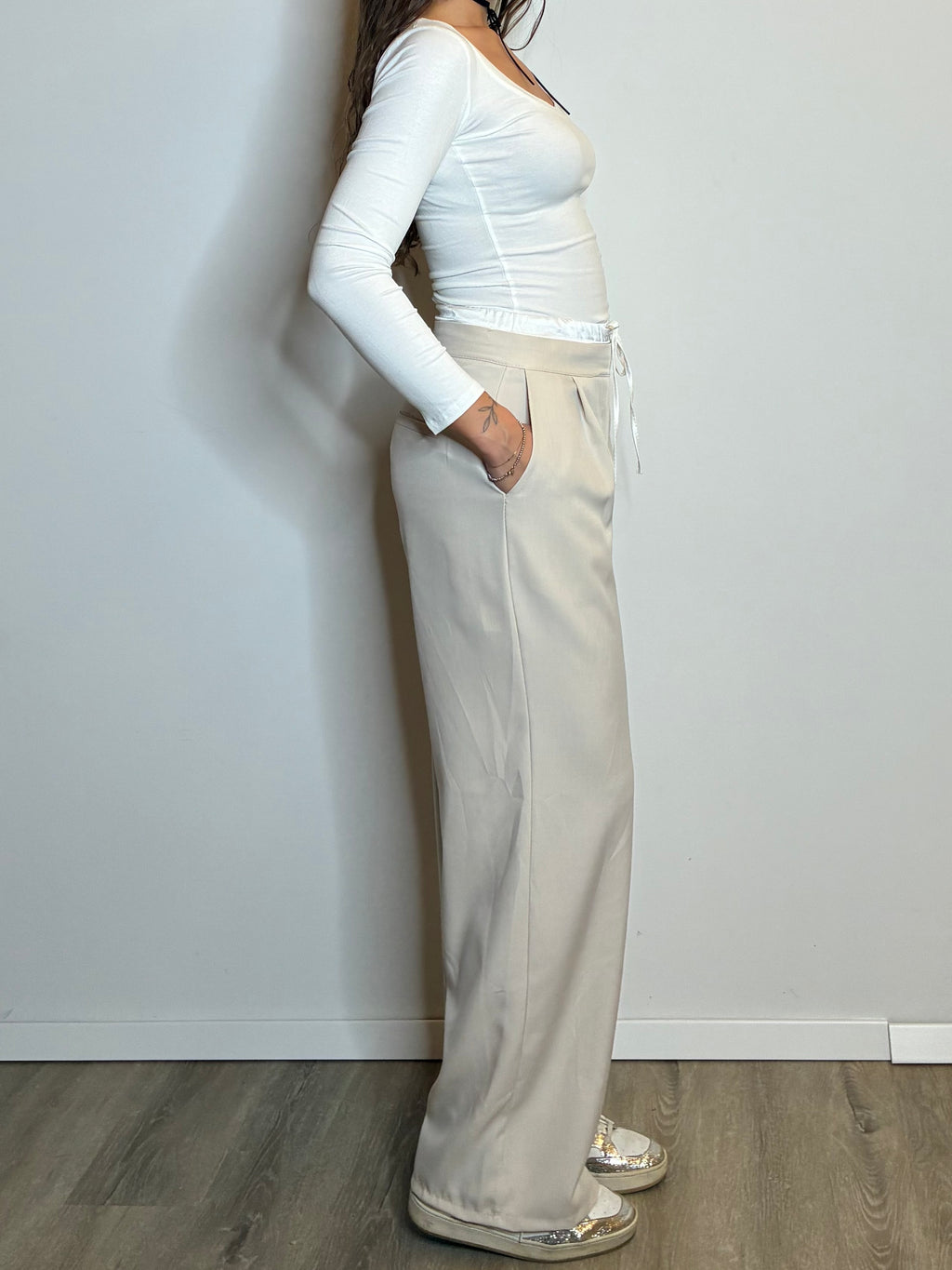 Pantalone nocciola gamba dritta