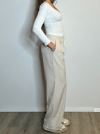 Pantalone nocciola gamba dritta