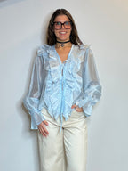 Blusa laccetti azzurra