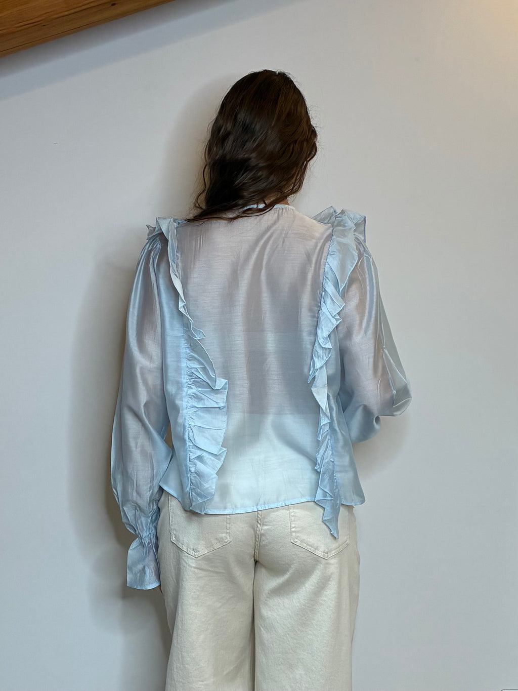 Blusa laccetti azzurra