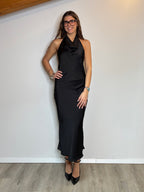 Abito satin nero