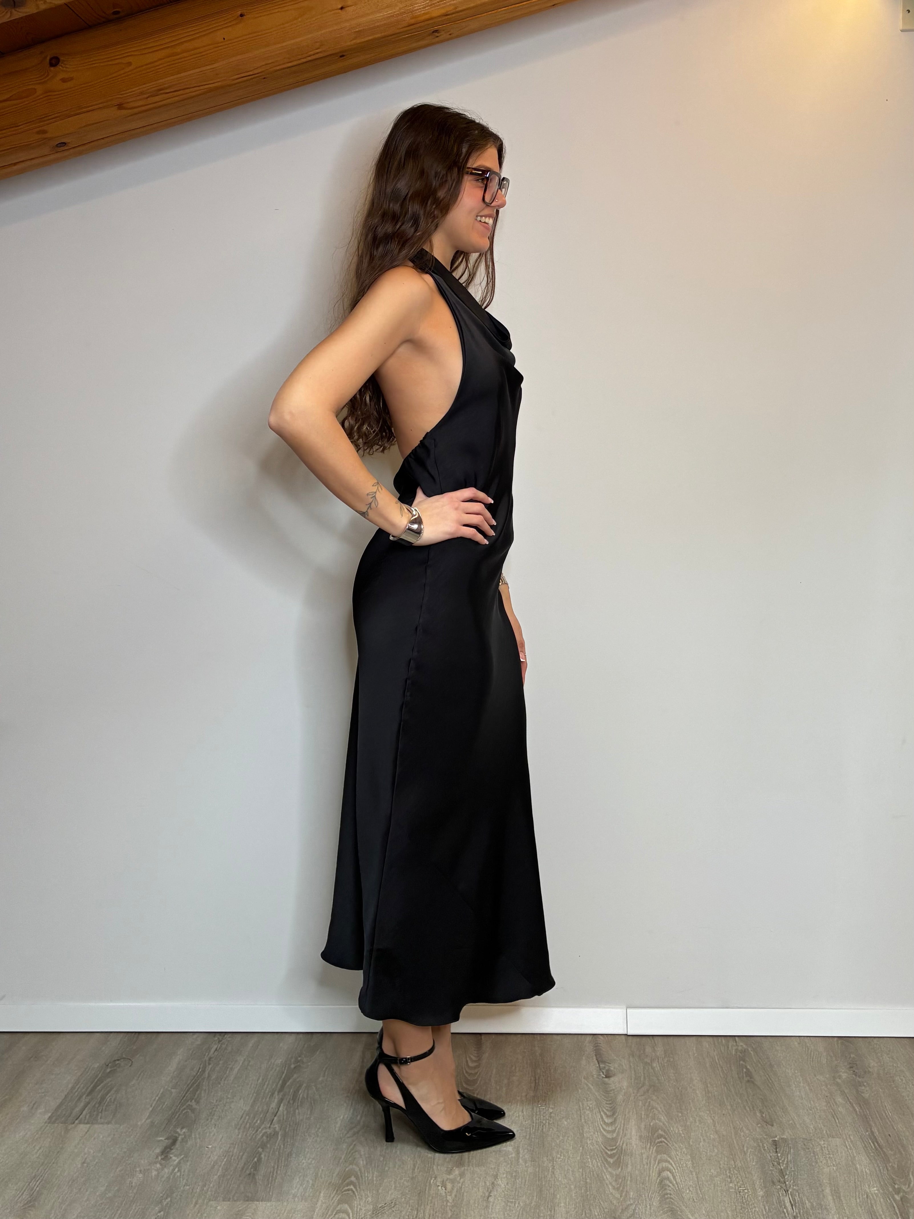Abito satin nero