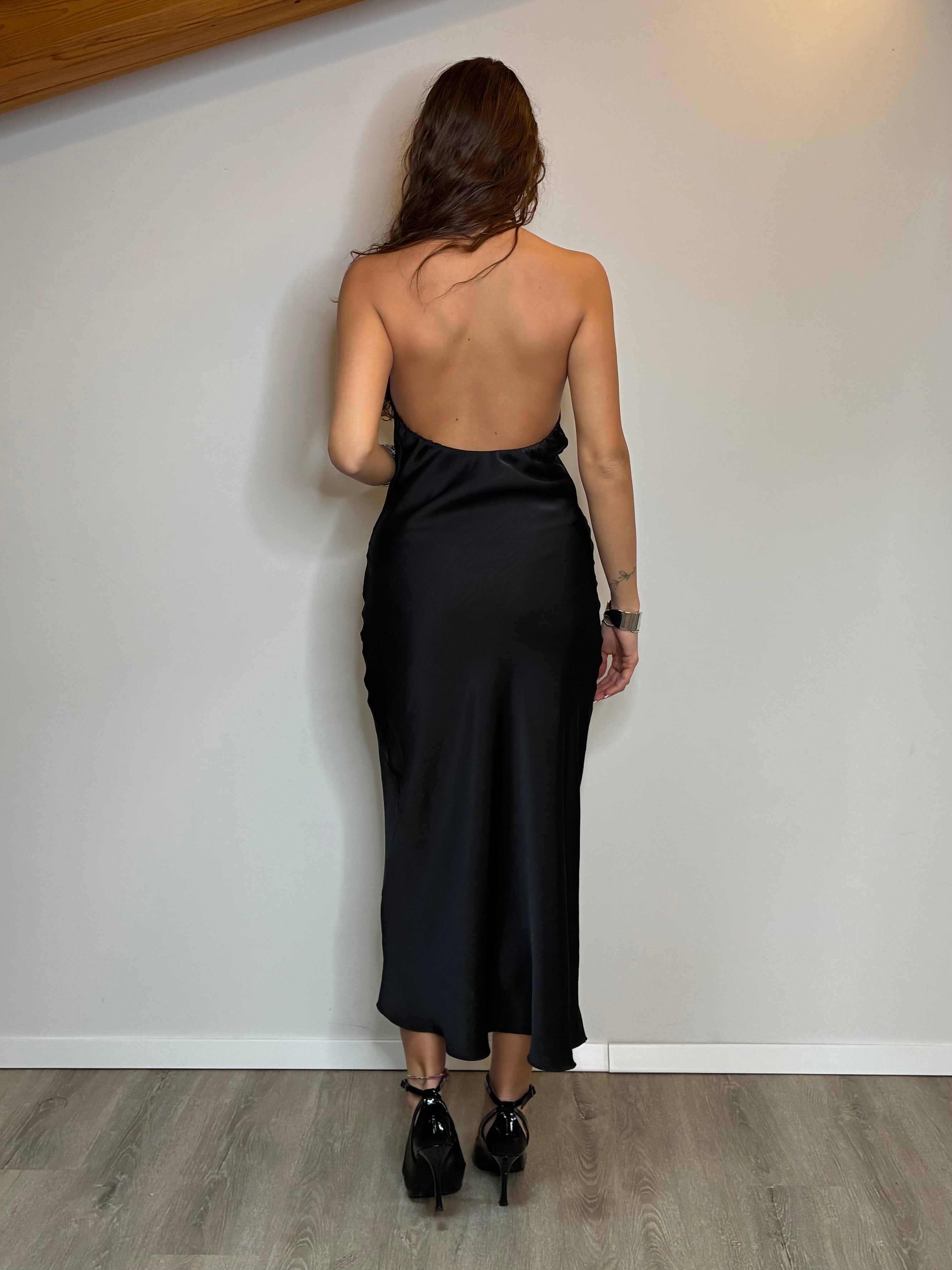Abito satin nero