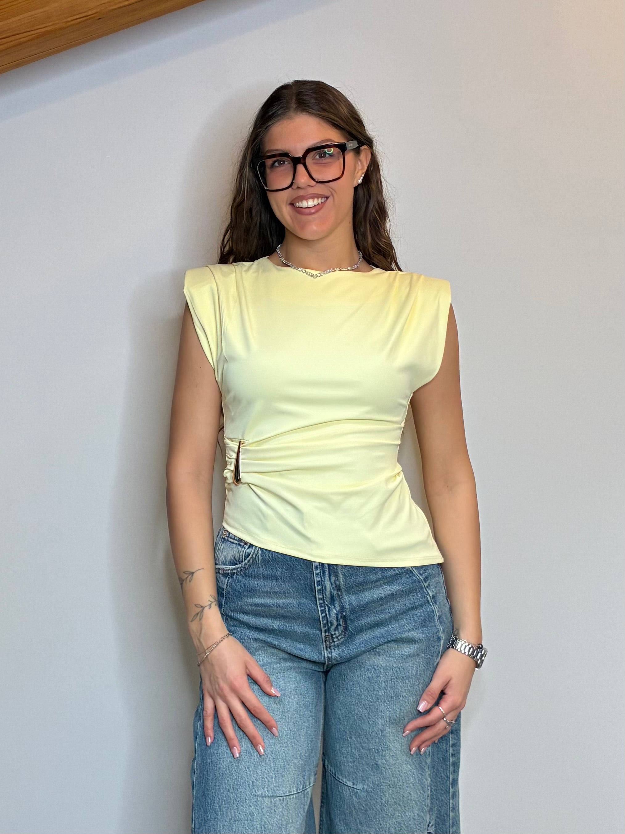 Top asimmetrico giallo