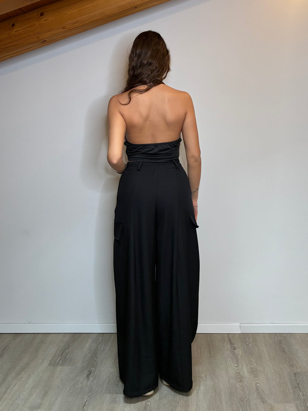 Pantalone cargo nero