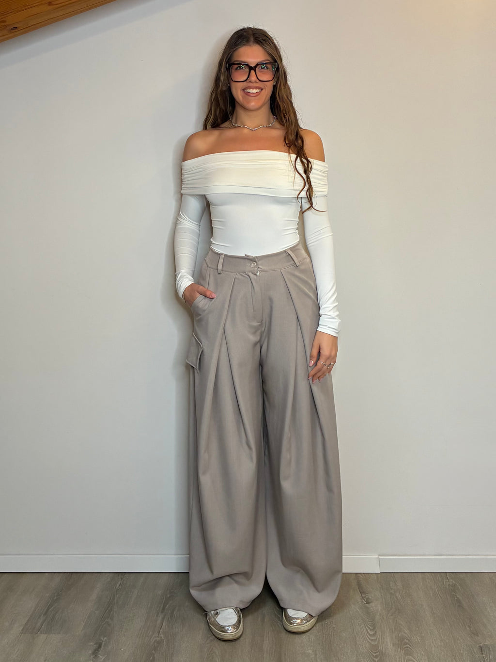 Pantalone cargo sabbia