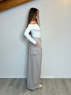 Pantalone cargo sabbia